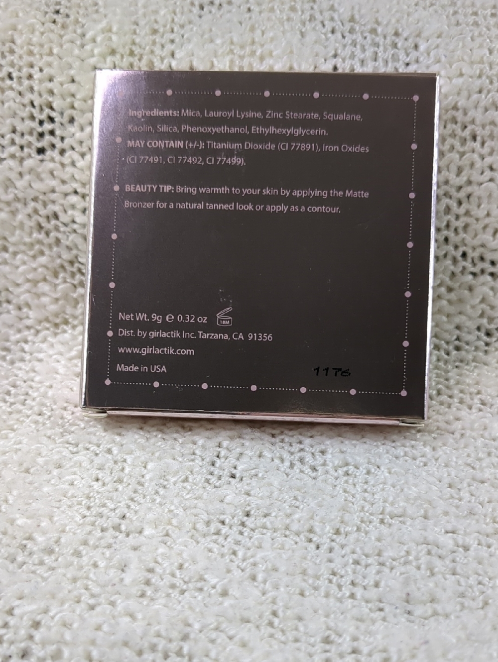 girlactik MATTE BRONZER in Casablanca,9g /.32oz - Picture 4 of 10